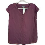 Fortune + Ivy Stitch Fix Helina Blouse Small Burgundy Short Sleeve NWT Photo 0