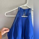 JJ's House [JJ’s House] NWT Royal Blue Halter Lace Detail Dress- US 10 Photo 4