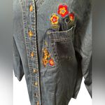 VTG Pooh Woman V Neck Denim Top Blouse Sz 18W/20W Embroidery Pocket 3/4 Sleeve Blue Photo 1