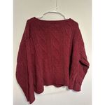 Pink Lily pink‎ lily knit cable sweater red size medium drop sweater Photo 6