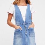 Free People Old School Love Jumper Denim Overalls Jean Dress Photo 0