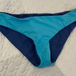 WAVE LIFE women small Aqua spray blue navy reversible bikini bottom solid beach Photo 5