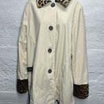 Dennis Basso Size L Fab Leopard Animal Print Faux-Fur Reversible Car Coat Jacket Photo 0