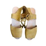 BRYR Clog Spanish Toe Mid Heel Nubuck Leather Sandals in fennel Yellow Size 6 Photo 2