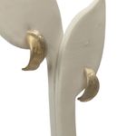 14K Two Tone Diamond Cut Half Hoop Earrings Photo 5