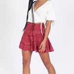 Princess Polly red floral print mini skirt size 0 women’s Photo 8