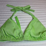 Luli Fama  Triangle Bikini Top Size D Cup Green & White Strip Striped Photo 0