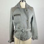 Free People Grey Quilted Belt Jacket Photo 0
