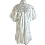 Anthropologie  High Neck Lace Tunic Mini Dress Medium White Lace Ethereal Dainty Photo 9