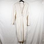 Anthropologie Cream Linen Blend Twist Front Midi Dress Photo 1