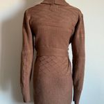 Cozy Knit Belted Cardigan in Soft Mocha Brown Size M Photo 2