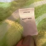 J.Jill Cardigan Sweater Women’s Green White Striped LINEN Open Front siz… Photo 3