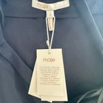 Maje  NWT Bretelle Fran Silk Leather Fringe Black Shift Dress Sz Medium / 2 Photo 6