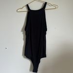Black Halter Bodysuit Mid Waist Solid Fitted Size M Photo 8