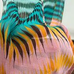 Diane Von Furstenberg ‎ Womens Multi-Color ANSON Chiffon Tunic Maxi Cover-Up S Photo 6