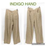 Indigo land relaxed high waisted wide leg soft pants made in USA sz 30 Tan Photo 1