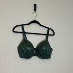 Victoria's Secret Victoria’s‎ Secret Green Plaid Gold Shimmer Lightly Lined Demi Bra size 38DD Photo 5