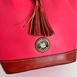 Dooney & Bourke Deep Coral Raspberry Leather Bucket Bag Photo 5