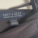 American Eagle Soft And Sexy Cray Boho Bell Sleeve Lace Tie Up Back Shirt SZ S Photo 5