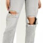 American Eagle NEW 8 Ripped '90s Straight High Waist Jean Gray Wash Photo 0