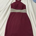 Windsor Elegant Burgundy Dress with Gold Accents Photo 0
