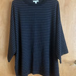 Eileen Fisher Eileen Fisher Wool Sweater Jumper Womens S/M Gray Stripe Short Sleeve Boxy Photo 0