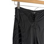I am gia I.AM.GIA NYX Black Cut Out Lace Up Flare Leg Sexy Pants Size Medium Photo 3