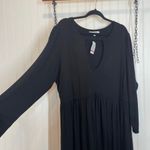 The Vanity Room NWT Black Keyhole Soft Jersey Long Sleeve Babydoll Dress Sz 2X Photo 2