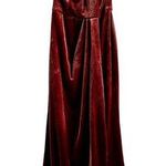 Revelry Velvet Maxi Dress Bridesmaid Gown Plunging V Adjustable Rust 8 Red Photo 0