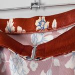 Bec & Bridge Blossom Strapless Satin Floral Cowl Back Maxi Dress Rust Red Photo 7