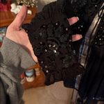 ZARA  Tasseled Sequined Black Sheer Embellished Babydoll Blouse Photo 5