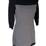 White House | Black Market Geometric Knit Black Gray Sweater Mini Dress, Sz M Photo 6