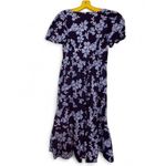 J.Crew  Blue Floral Tiered Poplin Puff Sleeve Midi Dress Sz 2 Photo 2