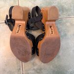 Korks Black Leather Studded Wood Platform Heels Sandals Size 8 Photo 6