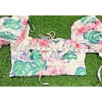 Apeach Tropical Peasant Puff Sleeve Stretchy Crop Top Summer Boho Medium Pink Photo 5