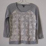 Eye Candy  Lace-Overlay Front LS T-shirt large Photo 0