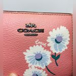 Coach  Floral Print Pink Canvas Leather Bifold Wallet Photo 4