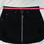Carmar Denim CARMAR Rhinestone Full Zip Distressed Raw Hem Denim Jean Skirt Black Large 29 Photo 12
