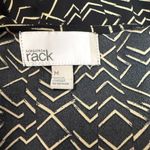 Nordstrom Rack Women's Black & Tan Broken Diamonds V-Neck Flutter Sleeve Blouse Photo 6