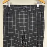 Zac & Rachel Dress Pants Womens 12 Black Windowpane Pull On Ankle Stretch Office Photo 1