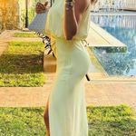 ZARA  butter yellow fitted midi dress evening party wedding coctail  Photo 1