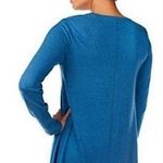 LOGO By Lori Goldstein  Blue Cotton Cashmere Asymmetrical Hem Sweater Size XXS Photo 1