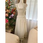 GU (Uniqlo) x Rokh Smocking Camisole Dress in Cream Plaid Tan Size M Photo 11