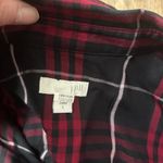 J.Jill Plaid Button Front Shirt – Women’s Large Red/Black Flowy Cottage Black Photo 2