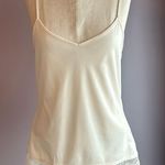 Vintage City Unltd ivory cream V neck camisole with lace hem and split sides Size M Photo 0