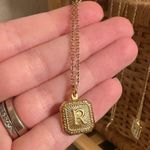 Gold Initial R Medallion Necklace Photo 0