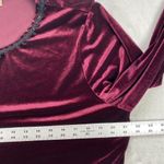 Mark Reed Velvet‎ Top Beaded Trim Long Sleeve Blouse Burgundy Plus Size 18 Purple Photo 1