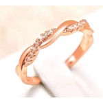 Boutique NEW 14k Rose Gold-Plated S925 Simulated Diamond Eternity Twist Ring, Size 7.5 Photo 2