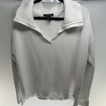 Ralph Lauren Lauren  Womens Fold-Over‎ Collar Side Slits Pullover Sweater White L Photo 0