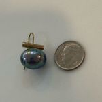 Elegant Gold and Purpleish Faux Pearl Earrings Photo 2